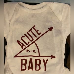 Homemade onesie, size 0-3 months, Acute Baby, gender neutral